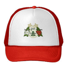 Peace Love Joy Snowman Trucker Hat