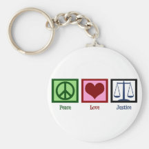 Peace Love Justice Keychain