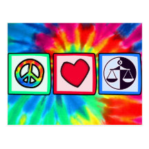 Peace, Love, Justice Post Card