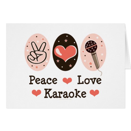Peace Love Karaoke Blank Card