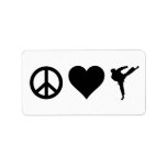 Peace Love Karate Personalized Address Labels
