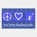 Peace Love Kayaking Rectangular Stickers