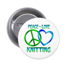 Peace Love KNITTING Pin