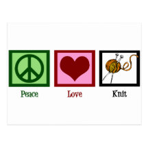 Peace Love & Knitting Postcards