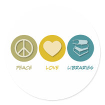 Peace Love Libraries Stickers
