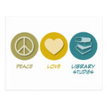 Peace Love Library Studies Post Cards