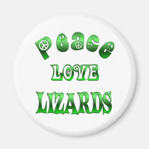 PEACE LOVE LIZARDS FRIDGE MAGNET