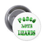 PEACE LOVE LIZARDS PINBACK BUTTONS