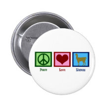 Peace Love Llamas Buttons