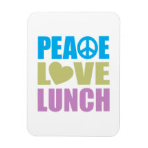 Peace Love Lunch Vinyl Magnet