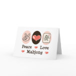 Peace Love Mahjong Blank Greeting Card
