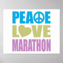 Peace Love Marathon Posters