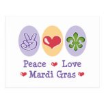 Peace Love Mardi Gras Postcard