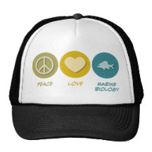 Peace Love Marine Biology Trucker Hat