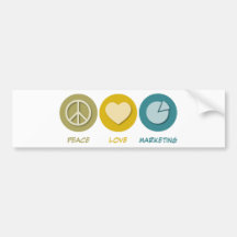 Peace Love Marketing Bumper Sticker