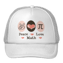 Peace Love Math Cap Hat