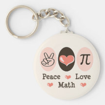 Peace Love Math Key Chain
