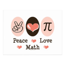 Peace Love Math Postcard