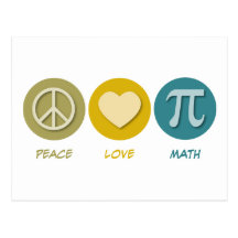 Peace Love Math Postcard