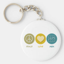 Peace Love MBA Keychain