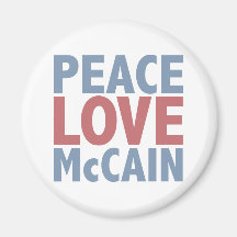 Peace Love  McCain Magnet