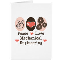 Peace Love Mechanical Engineering Greeting Card