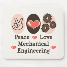 Peace Love Mechanical Engineering Mousepad