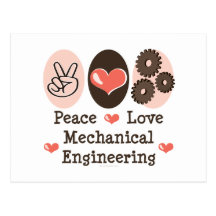 Peace Love Mechanical Engineering Postcard