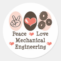 Peace Love Mechanical Engineering Stickers