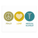 Peace Love Medical Science Post Card