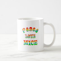PEACE LOVE MICE COFFEE MUG