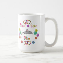 PEACE LOVE MICE COFFEE MUGS
