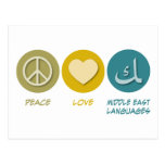 Peace Love Middle Eastern Languages Postcards