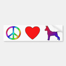 Peace Love Miniature Pinschers Bumper Stickers