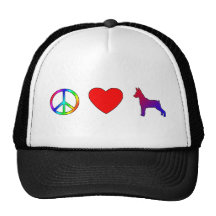 Peace Love Miniature Pinschers Trucker Hats