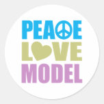 Peace Love Model Round Sticker