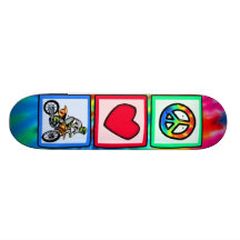 Peace, Love, Motocross Custom Skateboard