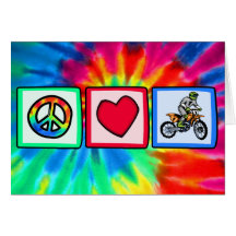 Peace, Love, Motocross Greeting Cards