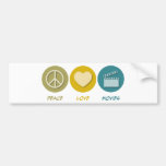 Peace Love Movies Bumper Stickers
