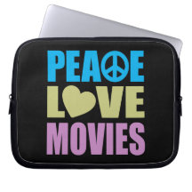 Peace Love Movies Laptop Sleeve