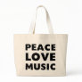 Peace Love Music Canvas Bags