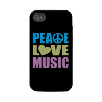 Peace Love Music Tough Iphone 4 Cover