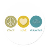 Peace Love Neuroscience Stickers