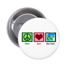 Peace Love New York Pinback Buttons