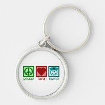 Peace Love Nurse Keychains