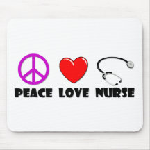 Peace Love Nurse Mousepads