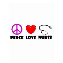Peace Love Nurse Post Cards