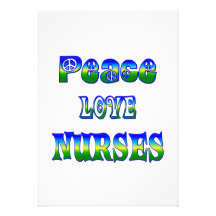 Peace Love Nurses Custom Invites