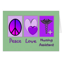 Peace Love Nursing Assistant Card