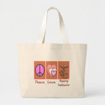 "Peace, Love, Nursing Instructor" Gifts Canvas Bags